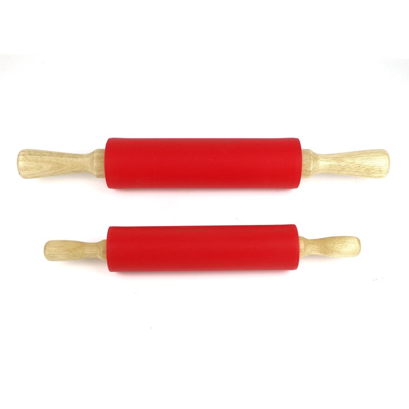 Remeel Silicone Rolling Pin for Baking Non-stick Rolling Pin Dough Roller Wooden Handle Kitchen Accessories Pastry Roller - Image 5